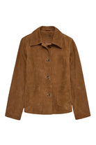 Yerse Suede Leather Jacket - Amber Brown