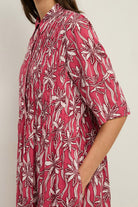 Yerse Tunisian Shirt Dress - Flowers