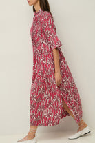 Yerse Tunisian Shirt Dress - Flowers