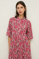 Yerse Tunisian Shirt Dress - Flowers