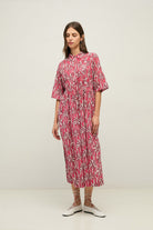 Yerse Tunisian Shirt Dress - Flowers
