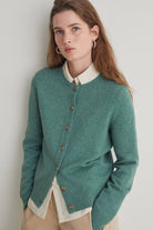 Yerse Wool Blend Cardigan - Green