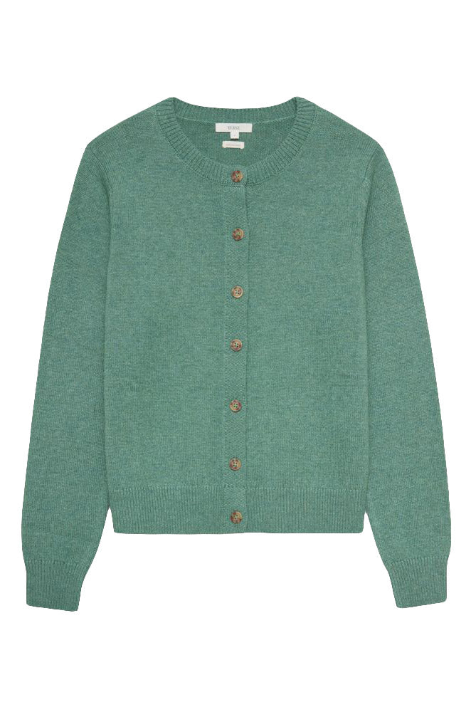 Yerse Wool Blend Cardigan - Green